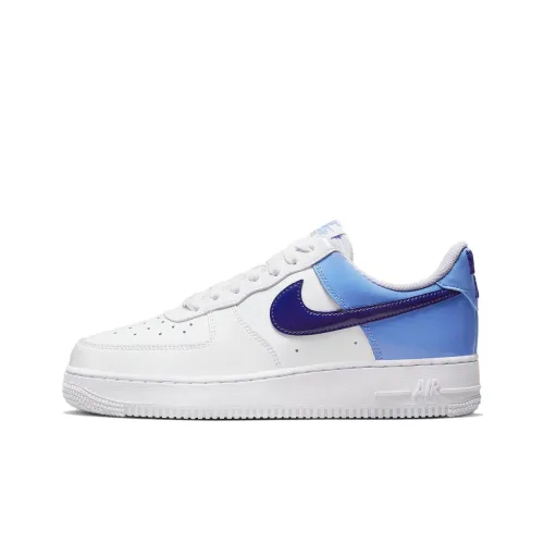 Nike Air FORCE 1 Low Топ Скейтборд Кроссовки Женские Белые Синие Пэчворк