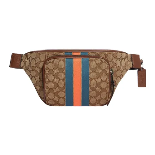 COACH Thompson Логотип Жаккардовая ткань с кожей Сумка через плечо Слинг-сумка Сумка на пояс Большая унисекс