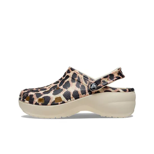 Crocs Классический Платформа Сабо Женские Леопард Коричневый