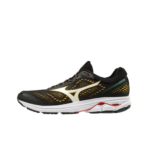Mizuno Wave Rider 22 Амортизаторы Шок-абсорбирующие Противоскользящие Устойчивые к истиранию Низкий Топ Беговые кроссовки Мужские Черный Белый Желтый
