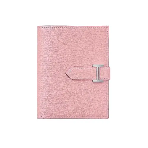 HERMES Bearn Mysore Шевро Держатель для карт кошелек Женские 3Q Розовый SAKURA Розово-вишневый