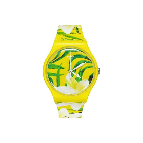 Swatch Quartz Механизм Унисекс Часы 41 мм Желтые