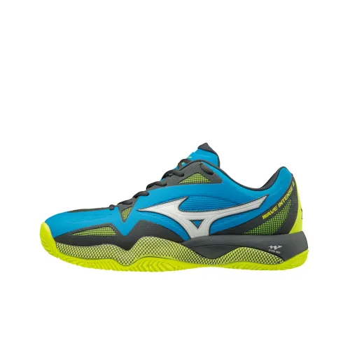 Mizuno Wave Intense Tour 4 CC Устойчивый к истиранию Дышащий Низкий Топ Теннисные Кроссовки Синий Белый Зеленый