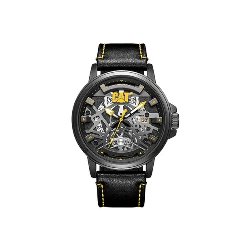 CAT Sky Machine Collection Carter Кварцевые мужские наручные часы кожаный ремешок черный циферблат