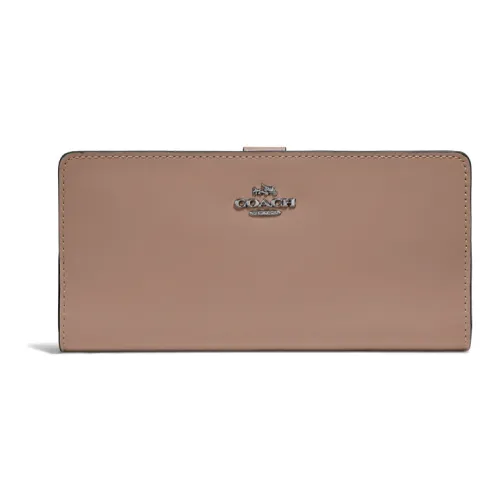 COACH Skinny Wallet Коровья кожа Кошелек Женские Тауповый