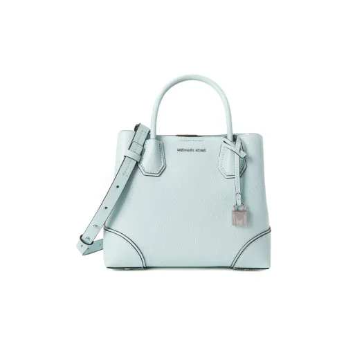 MICHAEL KORS Mercer Gallery Bucket Кожа Сумка через плечо Сумка Маленькая Женская Светло-синяя Зеленая