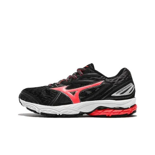 Mizuno PRO WAVE Prodigy Shock Absorbers Противоскользящие Устойчивые к истиранию Низкий Топ Беговые кроссовки Женские Черный Красный Белый