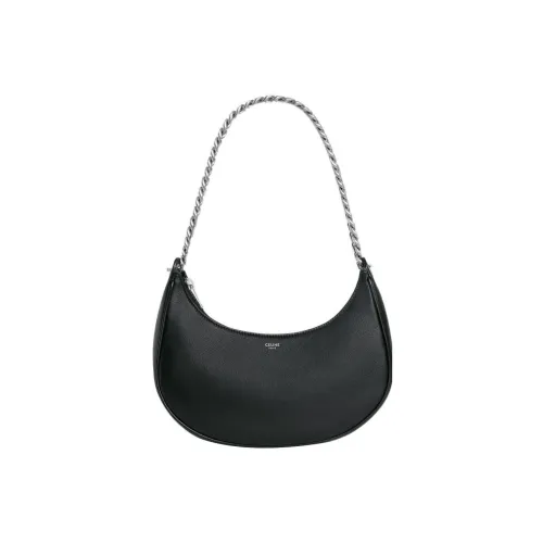 CELINE Сумка из гладкой коровьей кожи сумка-пельмени сумка через плечо сумка среднего размера женская черная