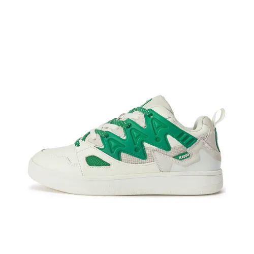 KAPPA Slip-resistant Abrasion-resistant Low-top Skateboard Shoes Unisex White Pale Green KAPPA Противоскользящие Износостойкие Низкие Кроссовки для скейтбординга Унисекс Белый Бледно-зеленый