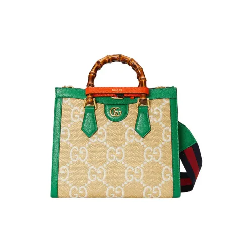 GUCCI Diana Raffia с кожаными вставками цветовая схема сумка-тоут сумка для покупок сумка через плечо маленькая женская
