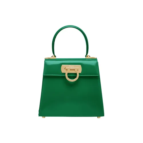 FERRAGAMO Museum Брушированная коровья кожа маленькая сумка женский ярко-зеленый