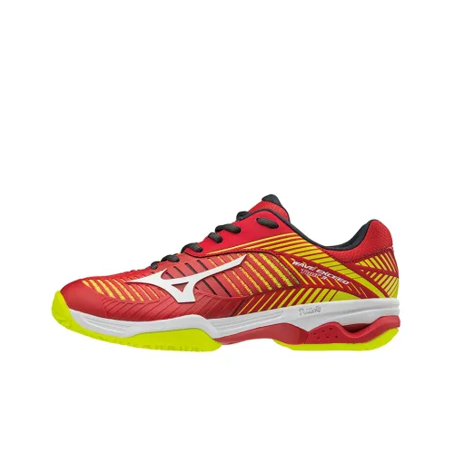 Mizuno Wave Exceed Tour 3cc Противоскользящие Устойчивые к истиранию Низкий Топ Теннисные Кроссовки Красный Желтый Белый