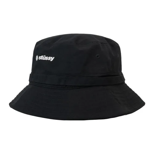 Stussy Cotton Bucket Hats Черный Унисекс