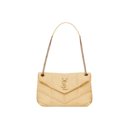 SAINT LAURENT Lambskin Cloud Bag Pillow Bag Crossbody Bag Shoulder Bag Women's Light Vanilla Custard