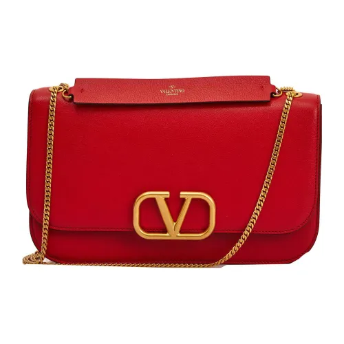 Valentino Гладкая коровья кожа сумка через плечо стандартная женская красная