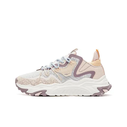 Erke Xun Летающий дракон и танцующий феникс Низкий топ Спортивная повседневная обувь Женская Фиолетовая