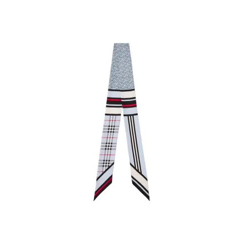Burberry Шелковые шарфы Светло-синий Женские