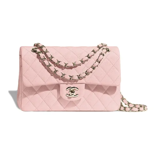 CHANEL Classic Flap CF Коровья кожа Сумка через плечо Маленькая Женская Розовая