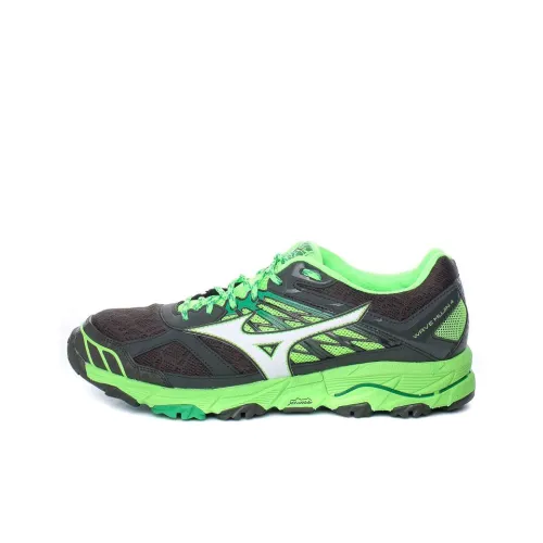 Mizuno Wave Mujin 4 Амортизаторы Slip-resistant устойчивые к истиранию низкий топ беговые кроссовки зеленый