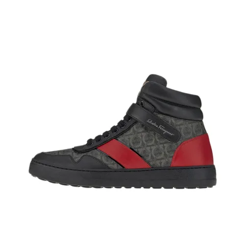 Ferragamo Высокие Кроссовки для скейтбординга Мужские Серый Красный