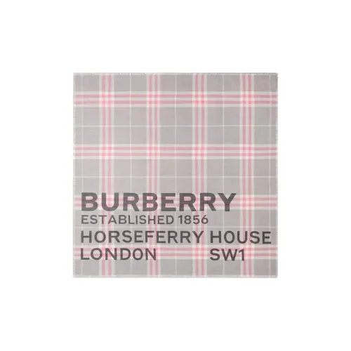 Burberry Шерсть Шелковые Шарфы Светло-Серый Светло-Розовый Унисекс