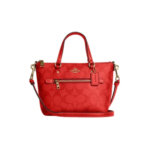 COACH Gallery Холст с покрытием и гладкая кожа Сумка сумка через плечо маленькая сумка через плечо Женская Майами Красный