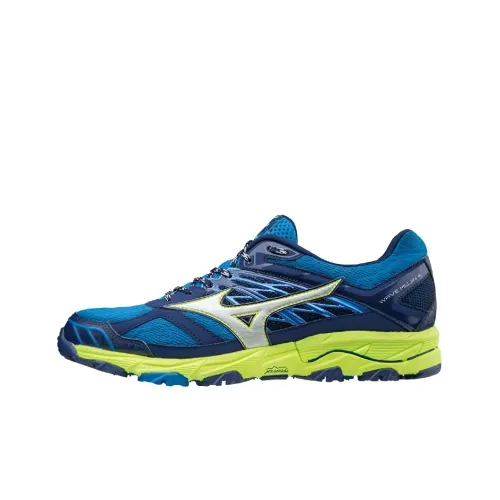 Mizuno Wave Mujin 4 Противоскользящие устойчивые к истиранию низкий топ беговые кроссовки синий зеленый