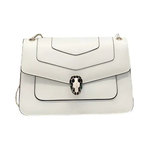 BVLGARI Serpenti Forever Сумка На Плечо Сумка На Плечо Serpenti Forever Среднего Размера, Кожа Теленка Цвета Белого Агата