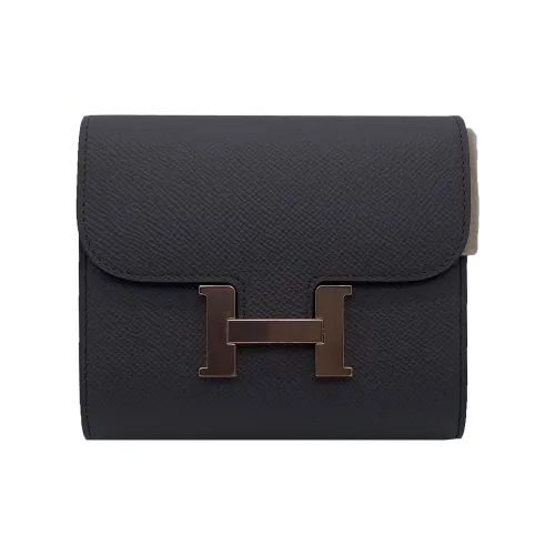 HERMES Constance Slim Эпсомская кожа Клатч Кошелек Бананка Женские Оловянно-серый