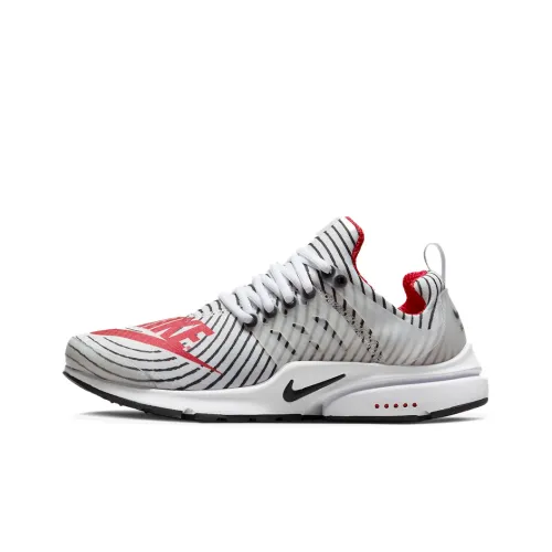 Nike Air Presto Shock Absorbers Slip-resistant Abrasion-resistant Low Top Casual Shoes Unisex White Red Найк Эйр Presto Шок Абсорберз Антискользящие Устойчивые к истиранию Низкий Топ Повседневная Обувь Унисекс Белый Красный