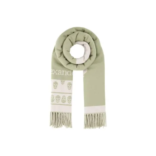 Alexander McQueen Шарфы из шерсти Wool Knit Хаки Унисекс