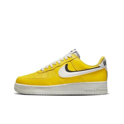 Nike Air FORCE 1 '82' Slip-on Устойчивый к истиранию Легкий Низкий топ Кроссовки для скейтбординга Мужской Желтый Белый