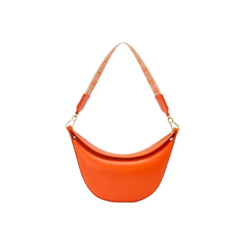 LOEWE Сатин Коровья кожа Одно плечо Сумка Маленькая Женская Апельсин