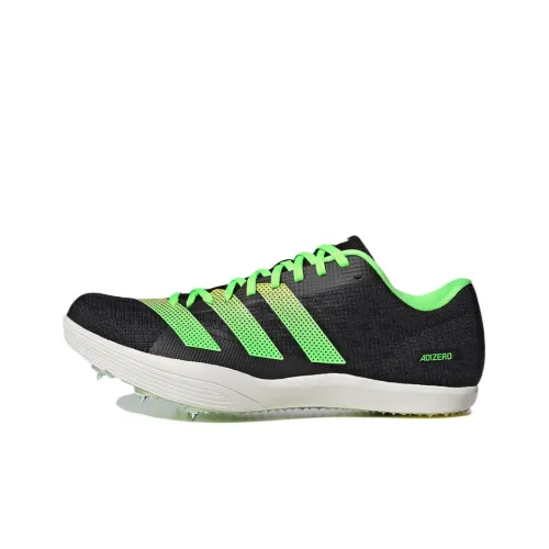 Adidas Adizero Long Jump Slip-Resistant Abrasion-Resistant Breathable Low-Top Running Shoes Unisex Black Green Adidas Adizero Long Jump Противоскользящие Устойчивые к износу Дышащие Низкие Кроссовки для Бега Унисекс Черный Зеленый
