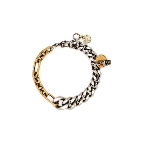 Alexander McQueen Металлические браслеты, серебристо-золотые, разноцветные, унисекс