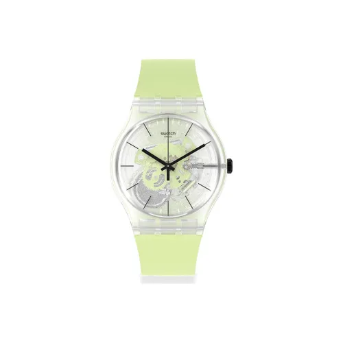 Swatch Quartz Механизм Унисекс Часы 41 мм Черепный циферблат Экологичный материал Чехол для часов Силиконовый ремешок