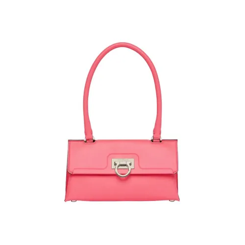 FERRAGAMO Trifolio Телячья кожа Плечевая сумка сумка обычная женская розовый цвет пиона