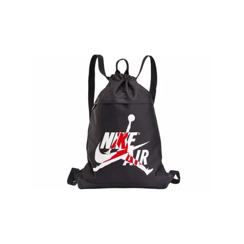 Джордан Полиэстер Баскетбольная Сумка Рюкзак Стандартный Мужской Глубокий Черный и Джордан Красный