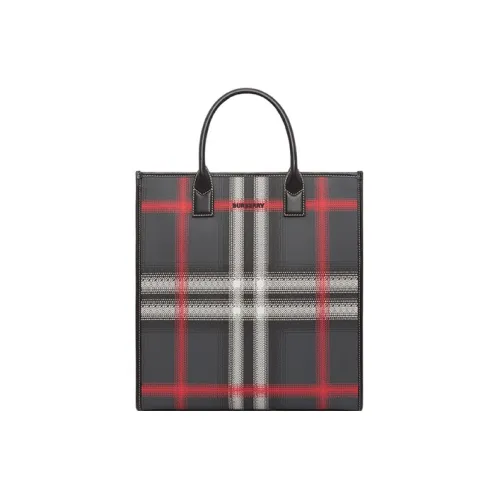 Burberry Кожа Тоут Сумка Сумка для покупок Сумка Мужская Угольный Серый