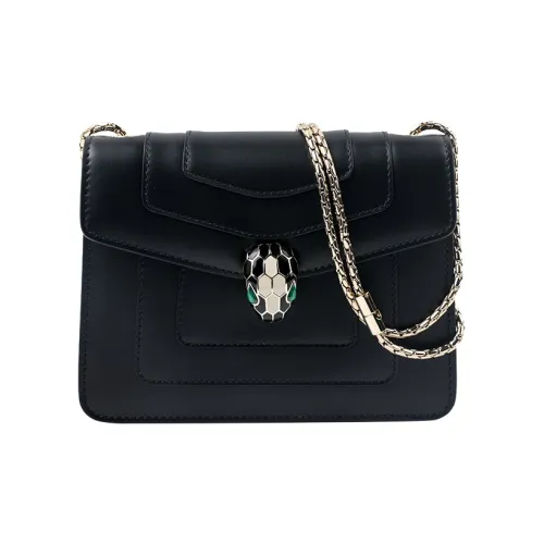 BVLGARI Serpenti Forever Сумка Через Плечо Застежка В Виде Змеиной Головы Из Латуни С Покрытием Из Светлого Золота