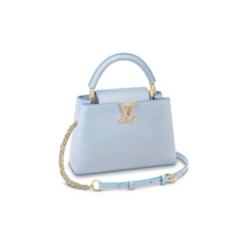 LOUIS VUITTON Capucines Кожа Одно плечо Сумка Мини Женская Синяя