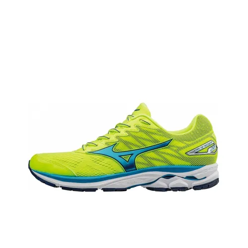 Mizuno Wave Rider 20 Low Топ Беговые кроссовки Мужской Неоновый зеленый