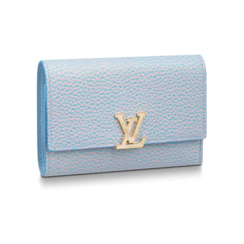 LOUIS VUITTON Capucines Коровья кожа Capson Кошелек Женские Синий