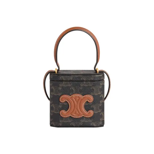 CELINE Triumph Gate Cuir Гладкая коровья кожа Коробка Сумка Сумка через плечо Сумка для женщин Рыжевато-коричневый Карамель