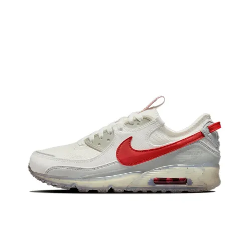 Nike Air Max 90 Устойчивый к истиранию Низкий Топ Повседневные Беговые кроссовки Мужские Белый Красный