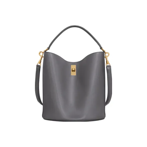 CELINE Сумка из гладкой коровьей кожи ведрообразной формы через плечо сумка женская дымчато-серый