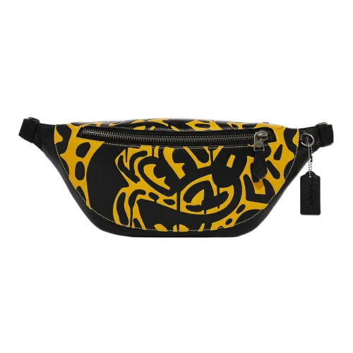 COACH Warren Кожа Бананка Большая Мужская Желтая и Черная