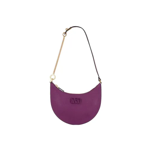 Valentino Vlogo Рельефная Телячья Кожа Хобо Сумка Сумка через плечо Сумка Женская Фиолетовая