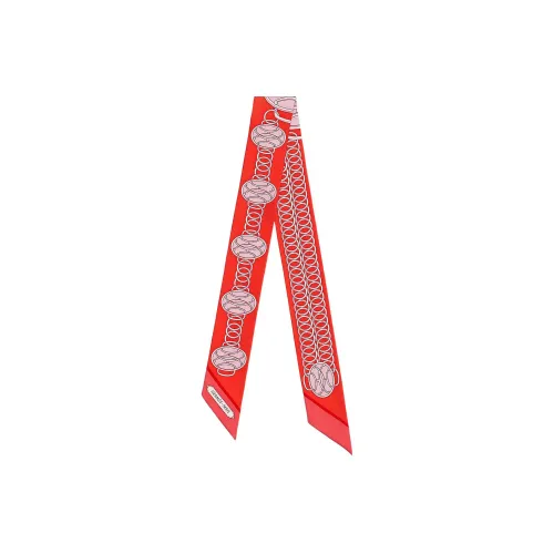 HERMES Шелковые шарфы Женские Гранат Красный Коралловый Красный Palma Фиолетовый