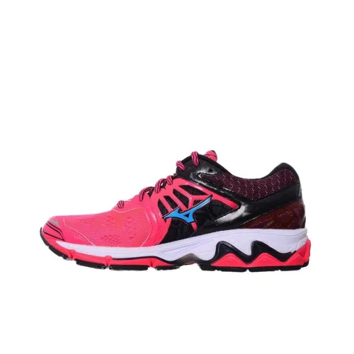 Mizuno Shock Absorbers Slip-Resistant Abrasion-Resistant Low-Top Беговые кроссовки Женские Черный Красный